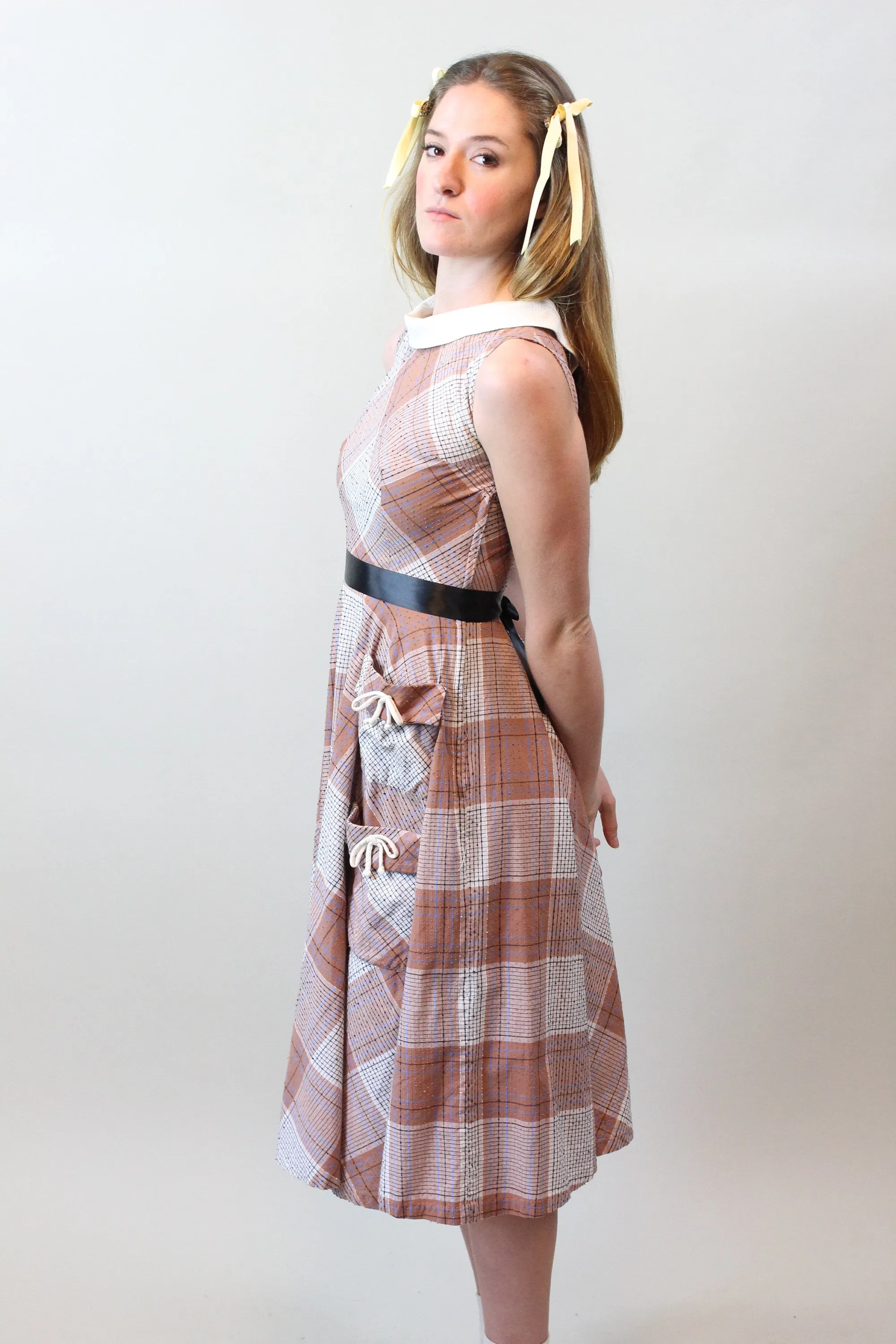 1950s JONATHAN LOGAN swiss dot cotton full skirt dress xs | new spring summer