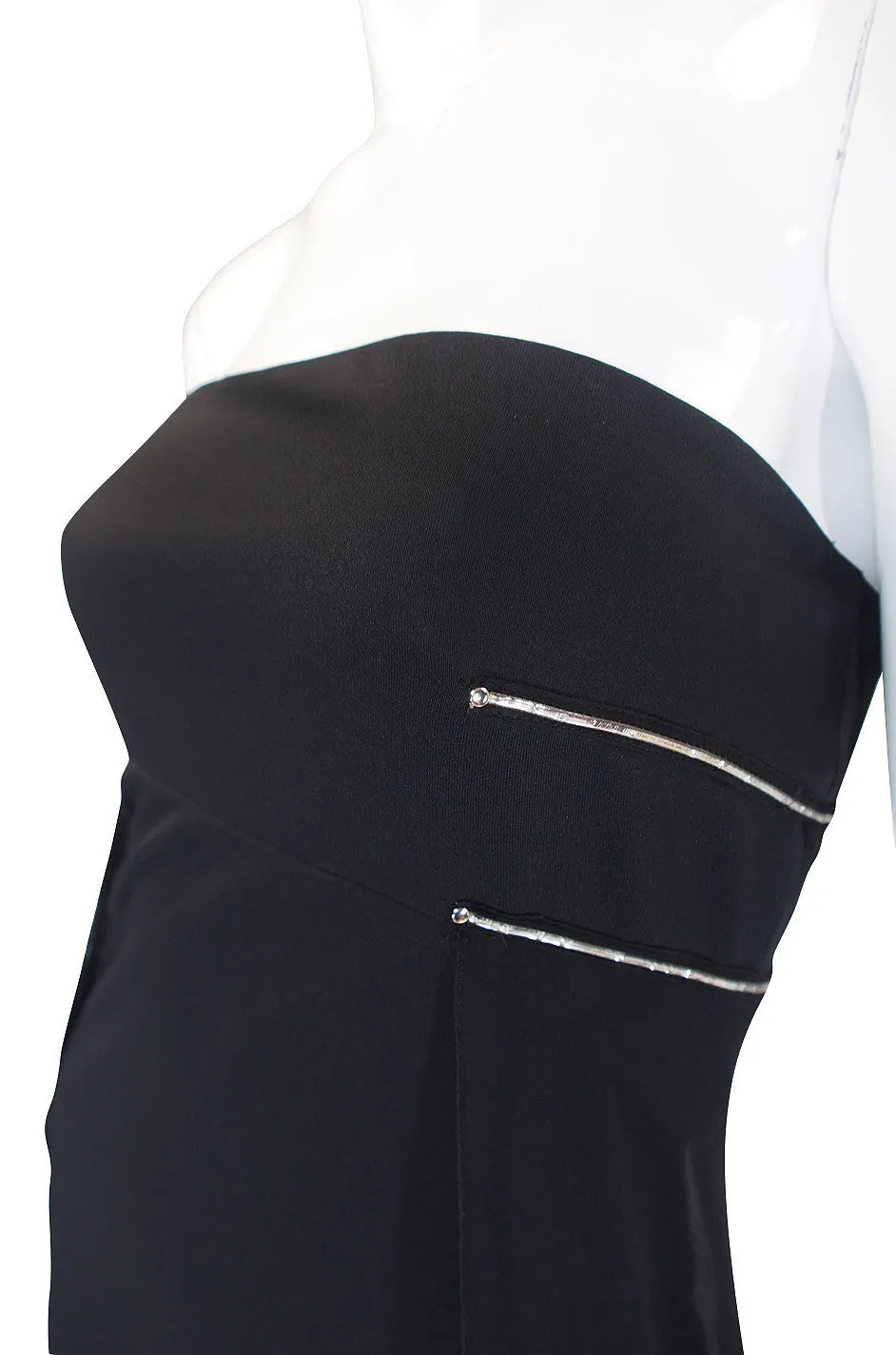 1980s Dramatic Claude Montana Strapless Gown