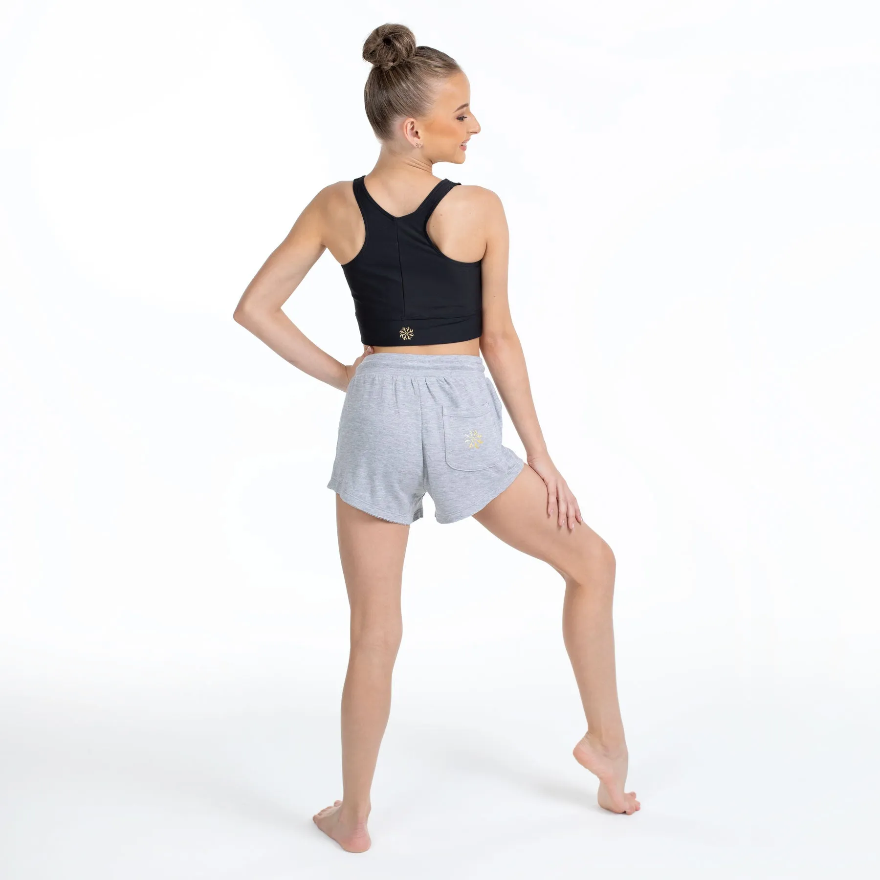 2-Pack Track Shorts in Pink & Grey Marle