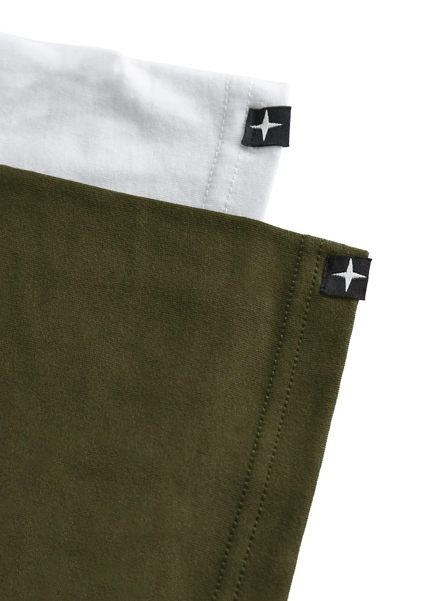2 t-shirts blanc - kaki