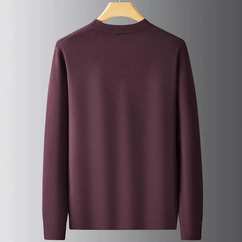 8XL 7XL 6XL 2024 New Fall Winter High End Luxury Sweater Men Soft Warm Thermal Cashmere Pullover Casual Loose Mens Sweaters