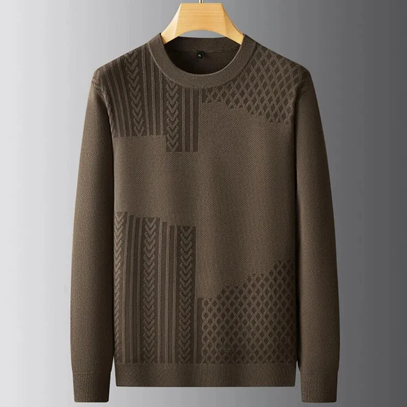 8XL 7XL 6XL 2024 New Fall Winter High End Luxury Sweater Men Soft Warm Thermal Cashmere Pullover Casual Loose Mens Sweaters