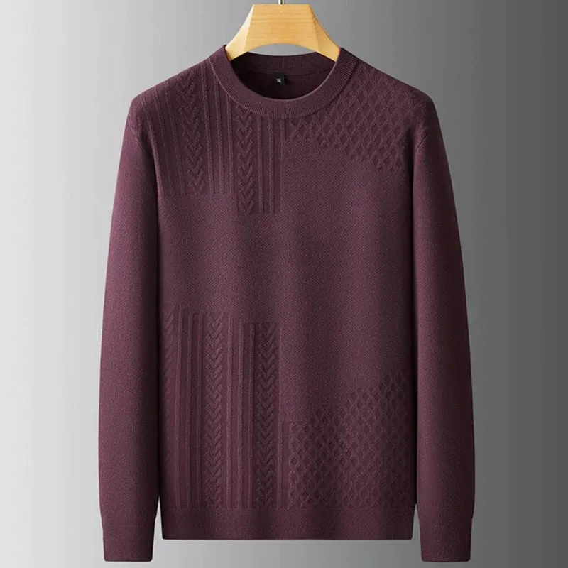 8XL 7XL 6XL 2024 New Fall Winter High End Luxury Sweater Men Soft Warm Thermal Cashmere Pullover Casual Loose Mens Sweaters