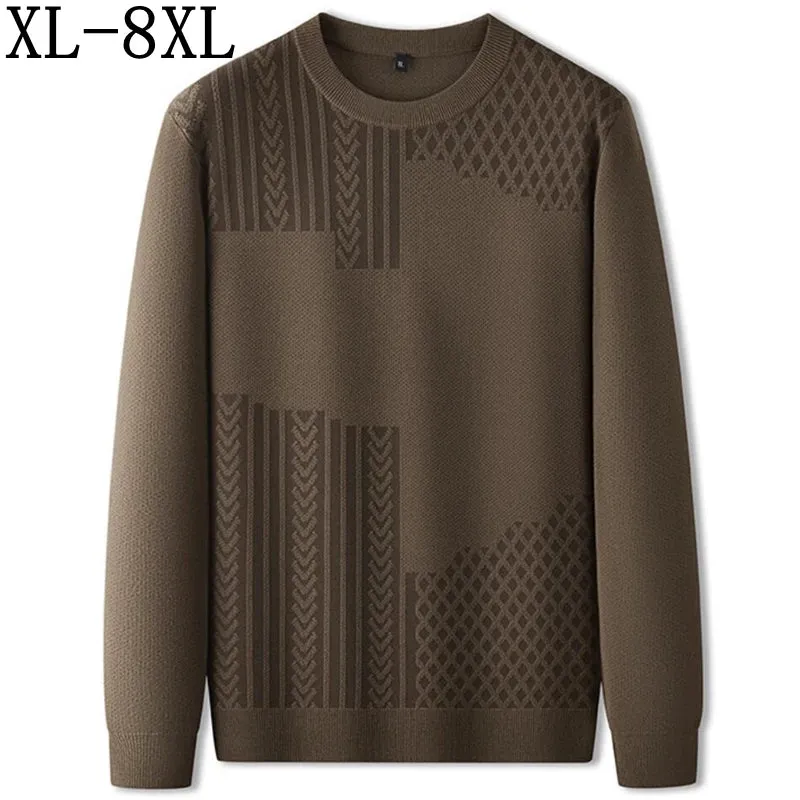 8XL 7XL 6XL 2024 New Fall Winter High End Luxury Sweater Men Soft Warm Thermal Cashmere Pullover Casual Loose Mens Sweaters