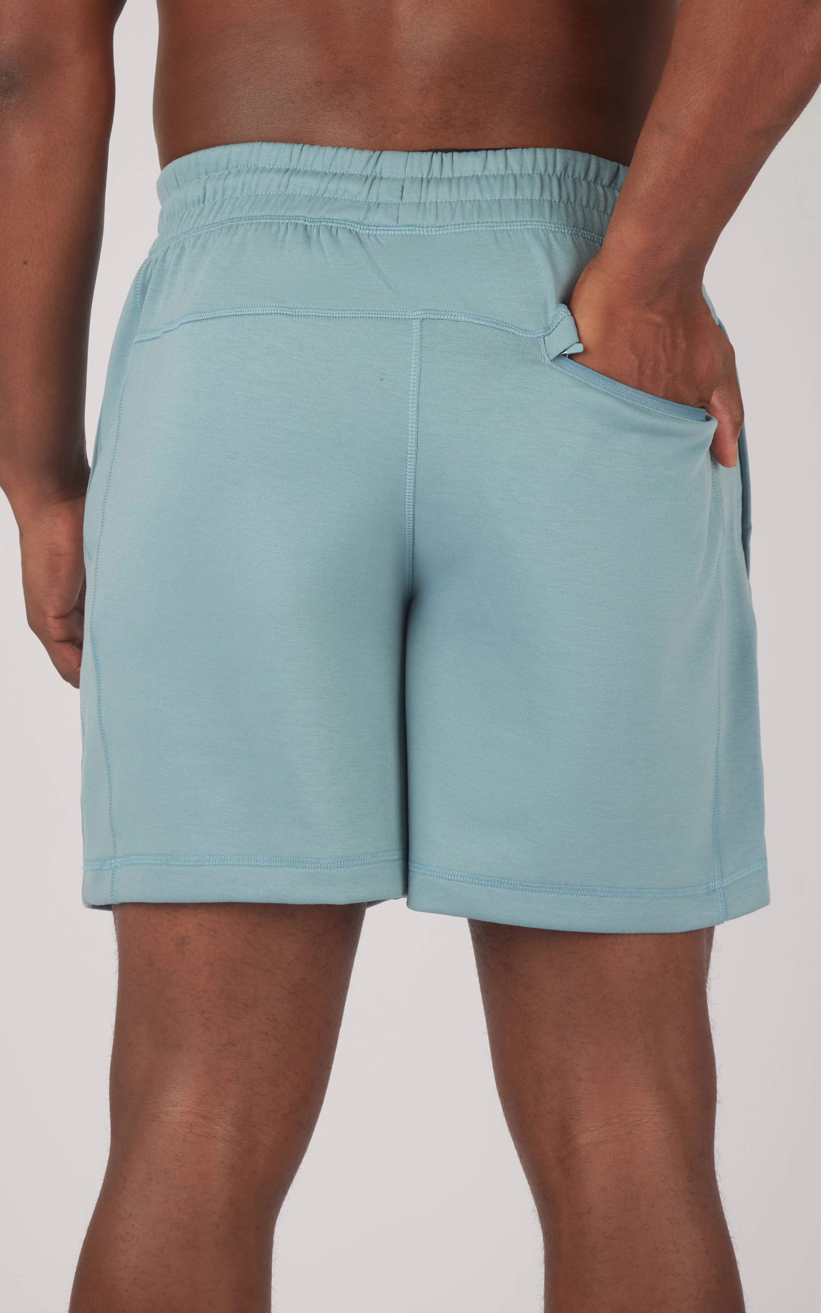 90 Degree by Reflex Scuba Shorts with Back Welt Pocket - Smoke Blue - MEN