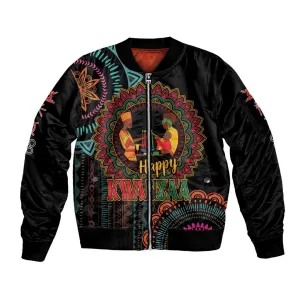 Africa Happy Kwanzaa Sleeve Zip Bomber Jacket Nguzo Saba LT7