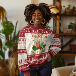 African American Xmas Kwanzaa Is Lit Ugly Christmas Sweater TS09