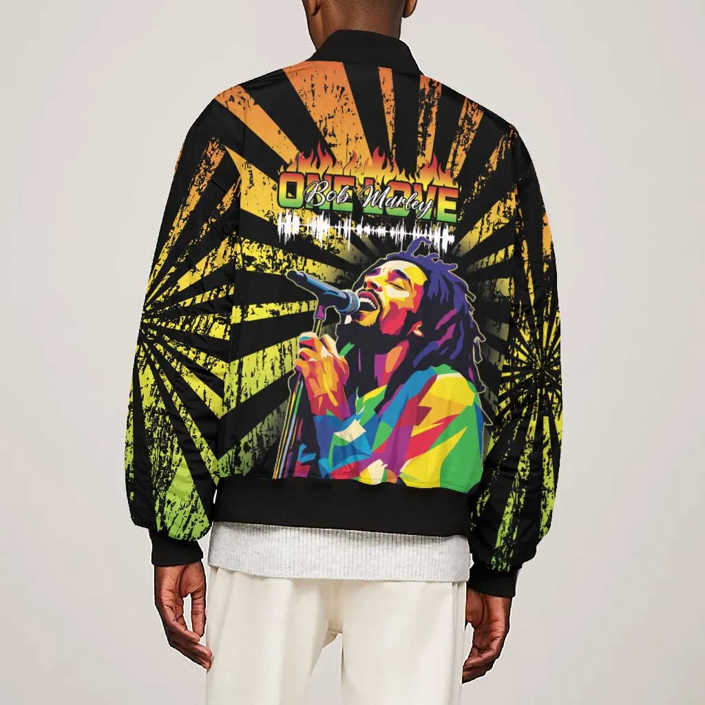Afro-American Reggae Legend Bob Bomber Jacket One Love - Grunge Style LT15