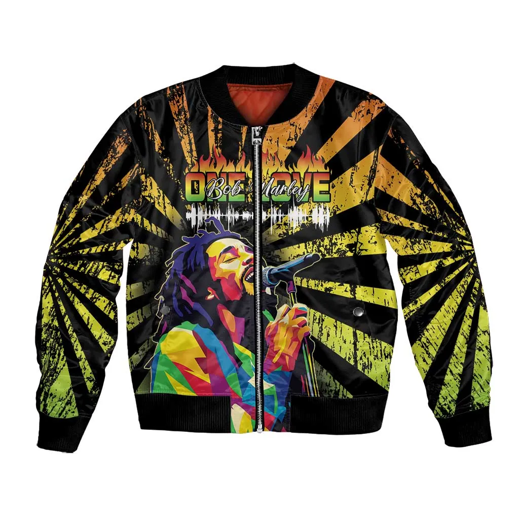 Afro-American Reggae Legend Bob Bomber Jacket One Love - Grunge Style LT15