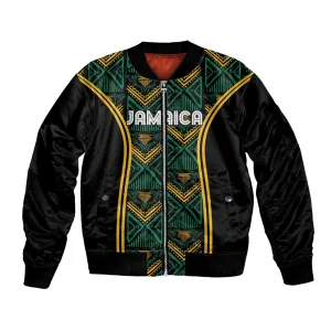 Afro-Jamaica Custom Bomber Jacket Reggae Boyz Ethnic Motifs LT7