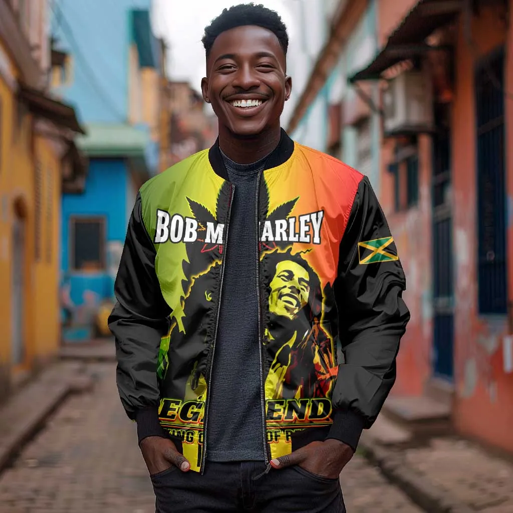 Afro Jamaica Legend Bob Bomber Jacket The King Of Reggae LT14