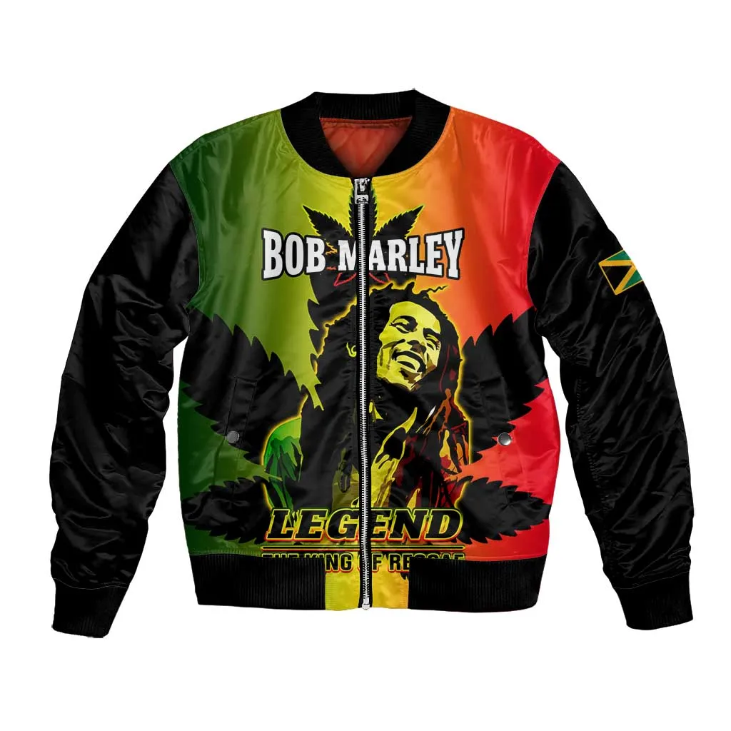 Afro Jamaica Legend Bob Bomber Jacket The King Of Reggae LT14