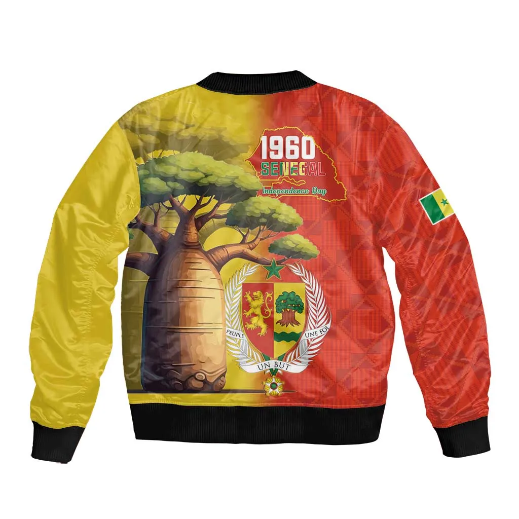 Afro Senegal Independence Day Bomber Jacket 65th Anniversary - Kente Pattern LT15