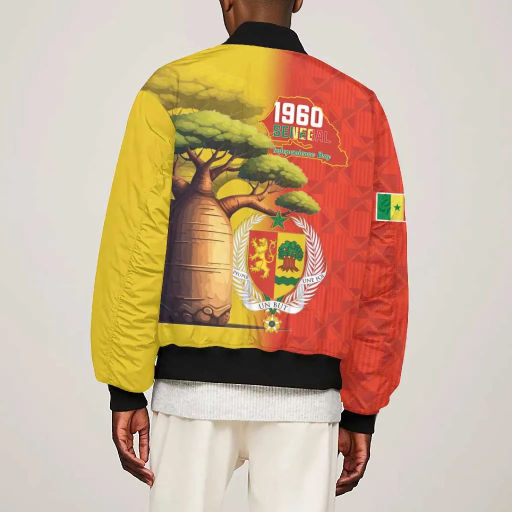 Afro Senegal Independence Day Bomber Jacket 65th Anniversary - Kente Pattern LT15