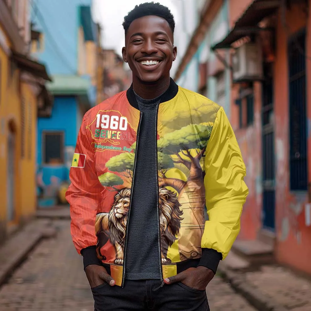 Afro Senegal Independence Day Bomber Jacket 65th Anniversary - Kente Pattern LT15