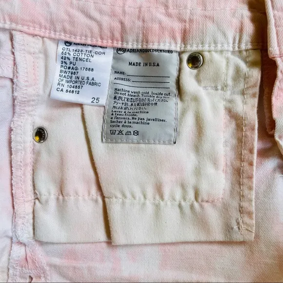 AG Daisy Low Rise Shorts in Pink Tye Dye AG size 25