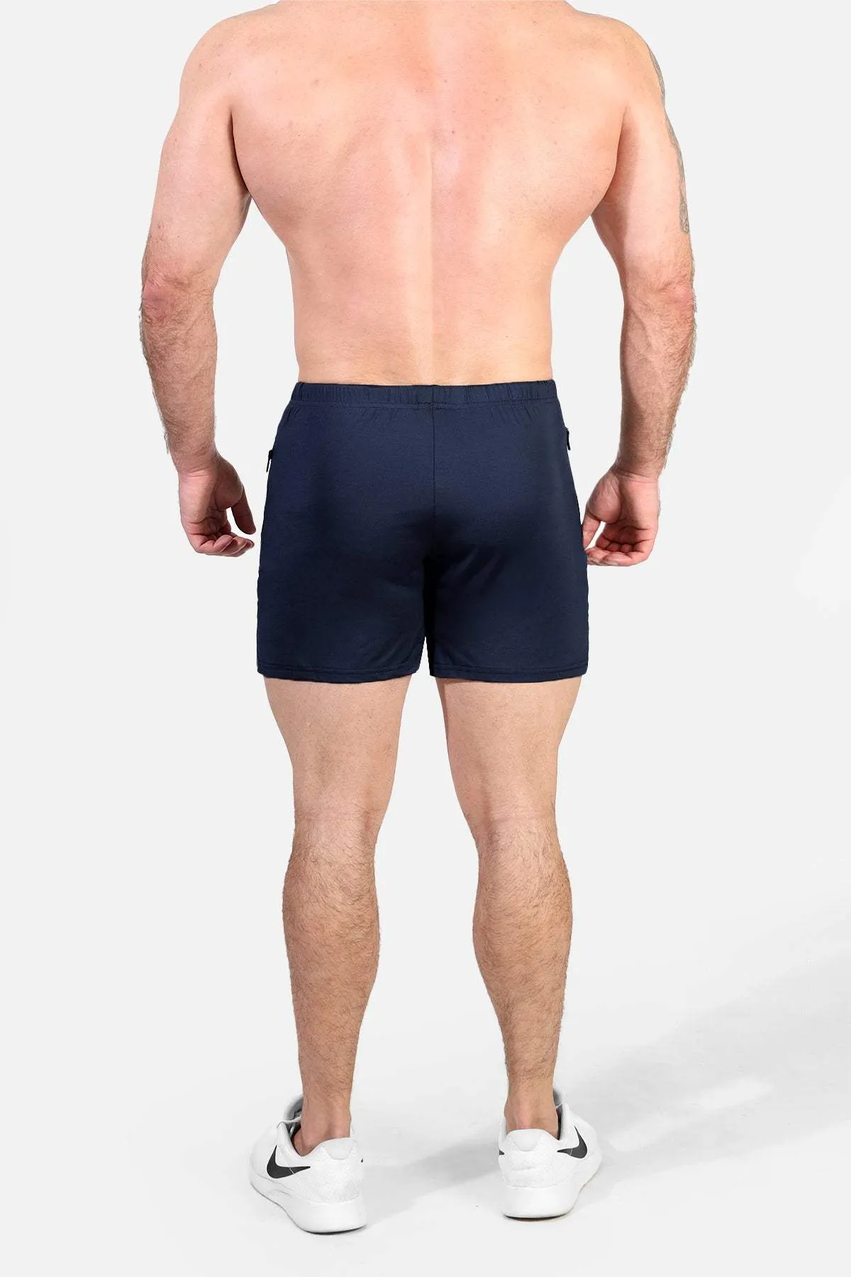 Agile Bodybuilding 4'' Shorts w Zipper Pockets -  Navy Integrity
