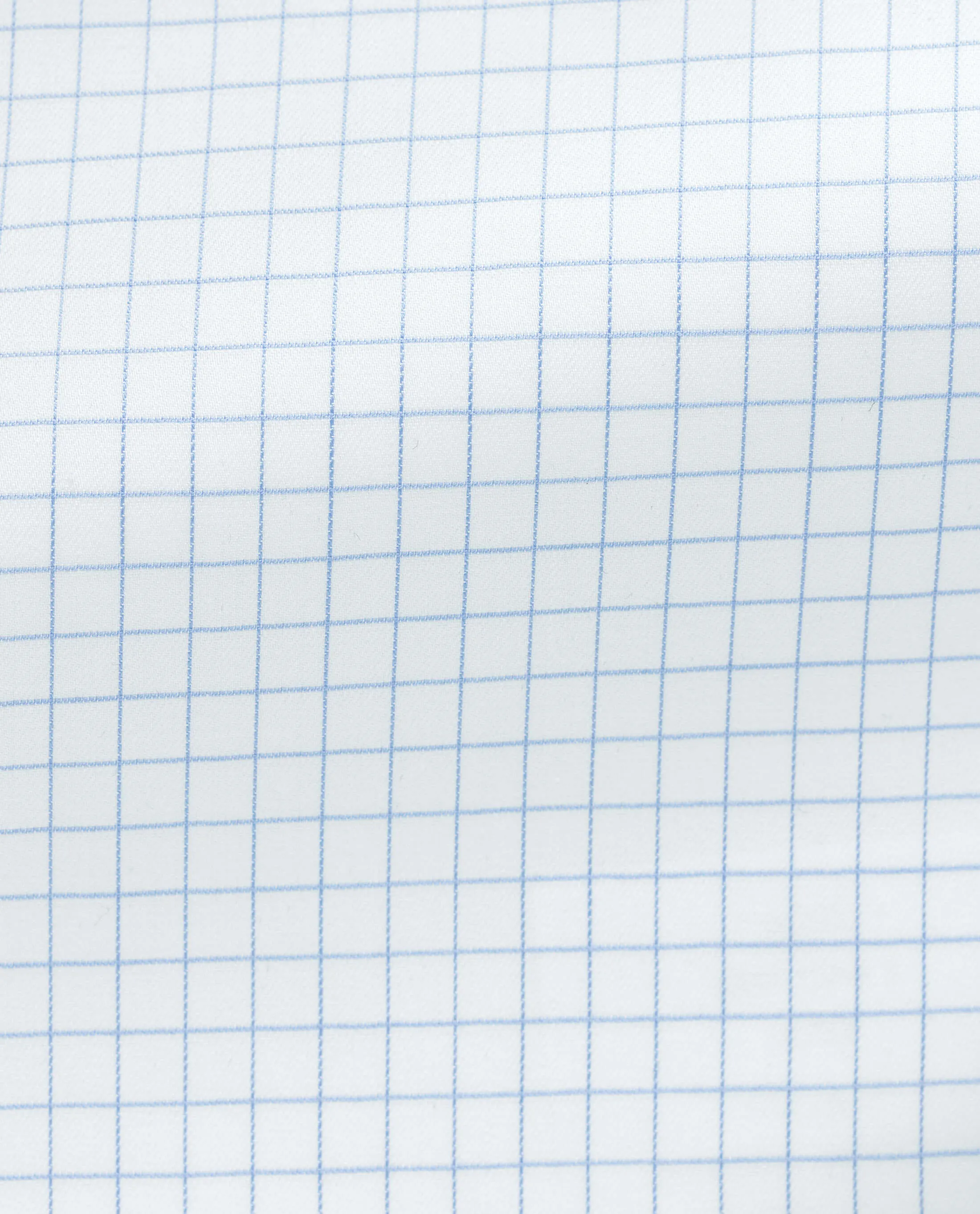 Albini Light Blue Check Twill 365 Easy Care Fine Cotton