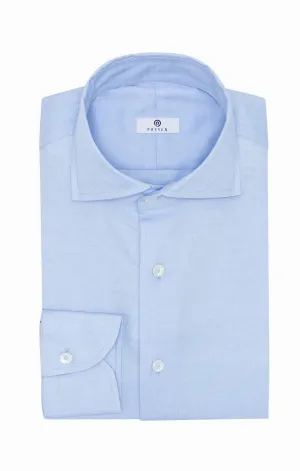 Albini Teal Blue Micro Design Dobby 365 Easy Care Fine Cotton