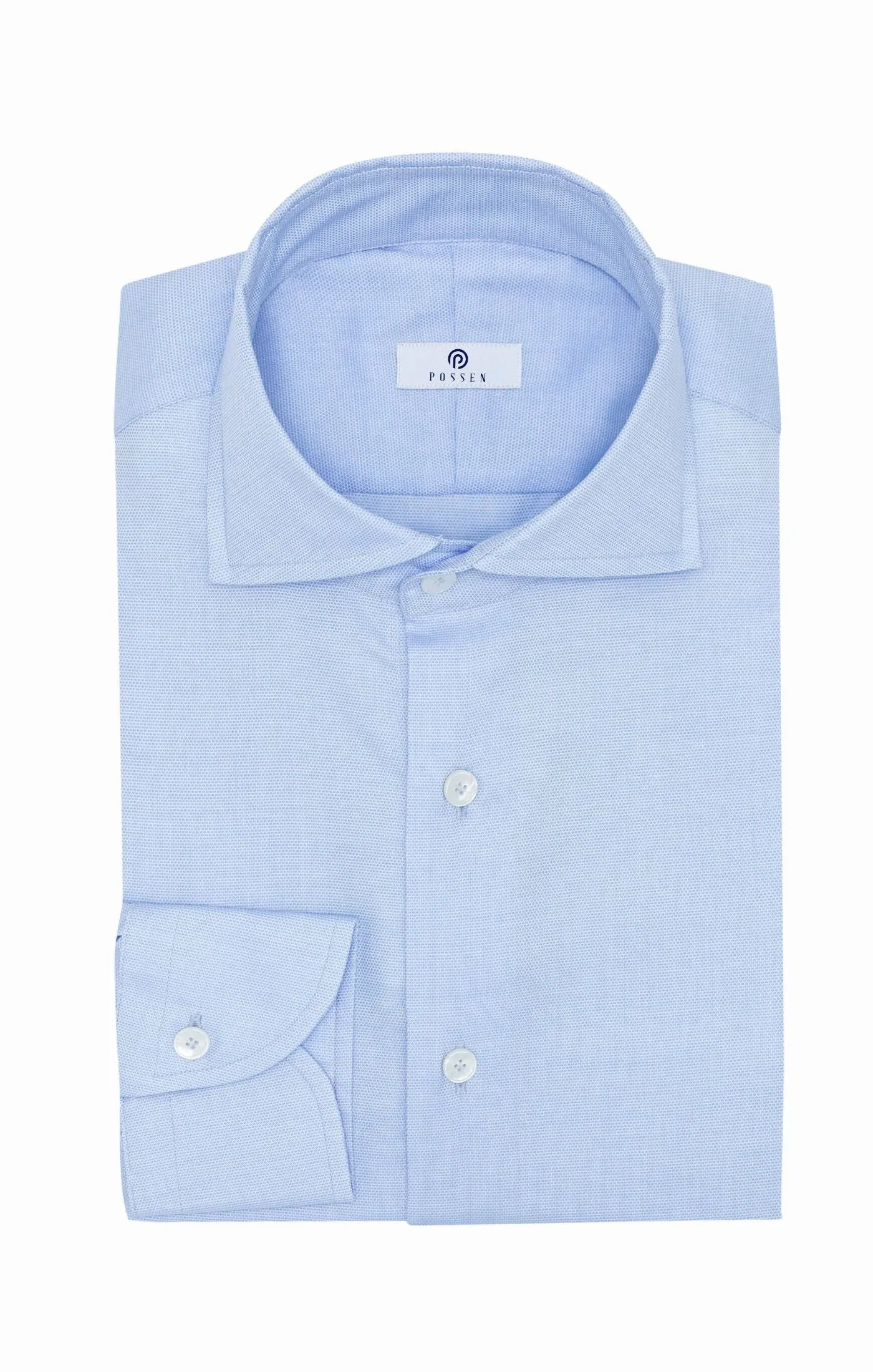 Albini Teal Blue Micro Design Dobby 365 Easy Care Fine Cotton