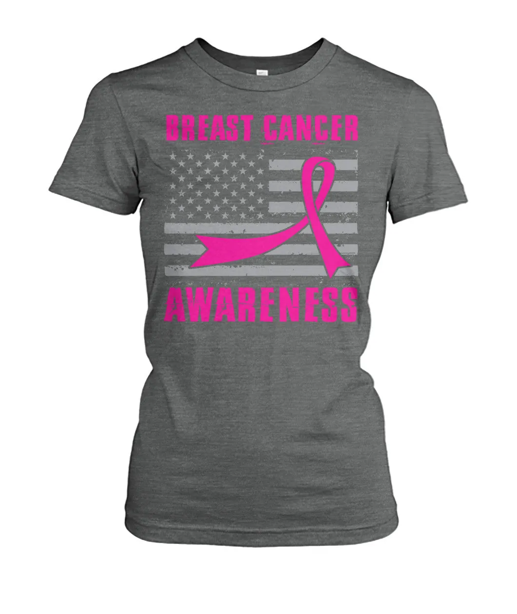 American Flag Breast Cancer Awareness Shirts and Long Sleeves