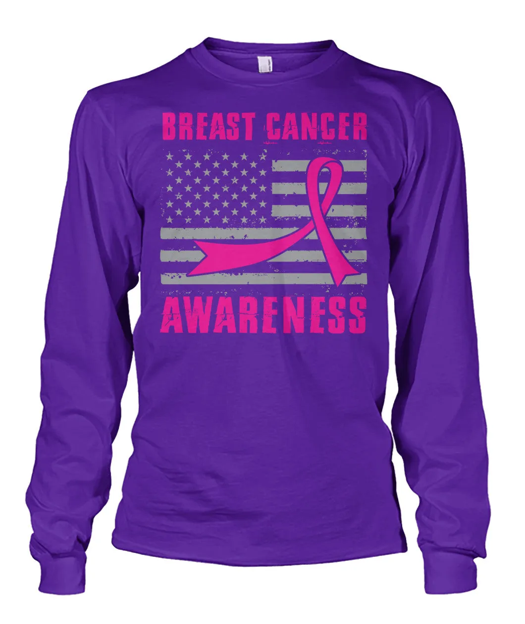 American Flag Breast Cancer Awareness Shirts and Long Sleeves