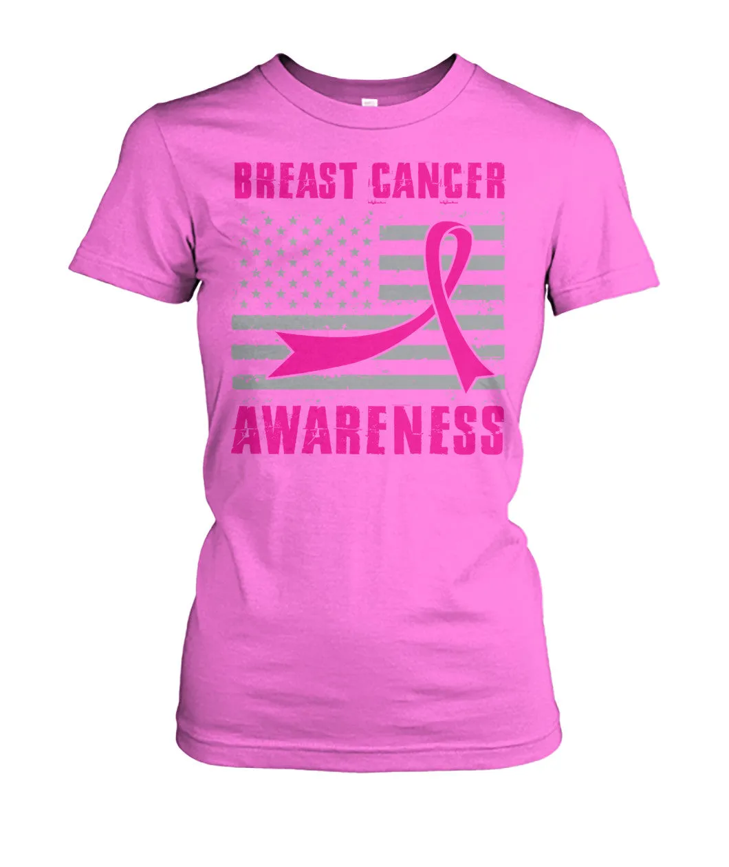 American Flag Breast Cancer Awareness Shirts and Long Sleeves