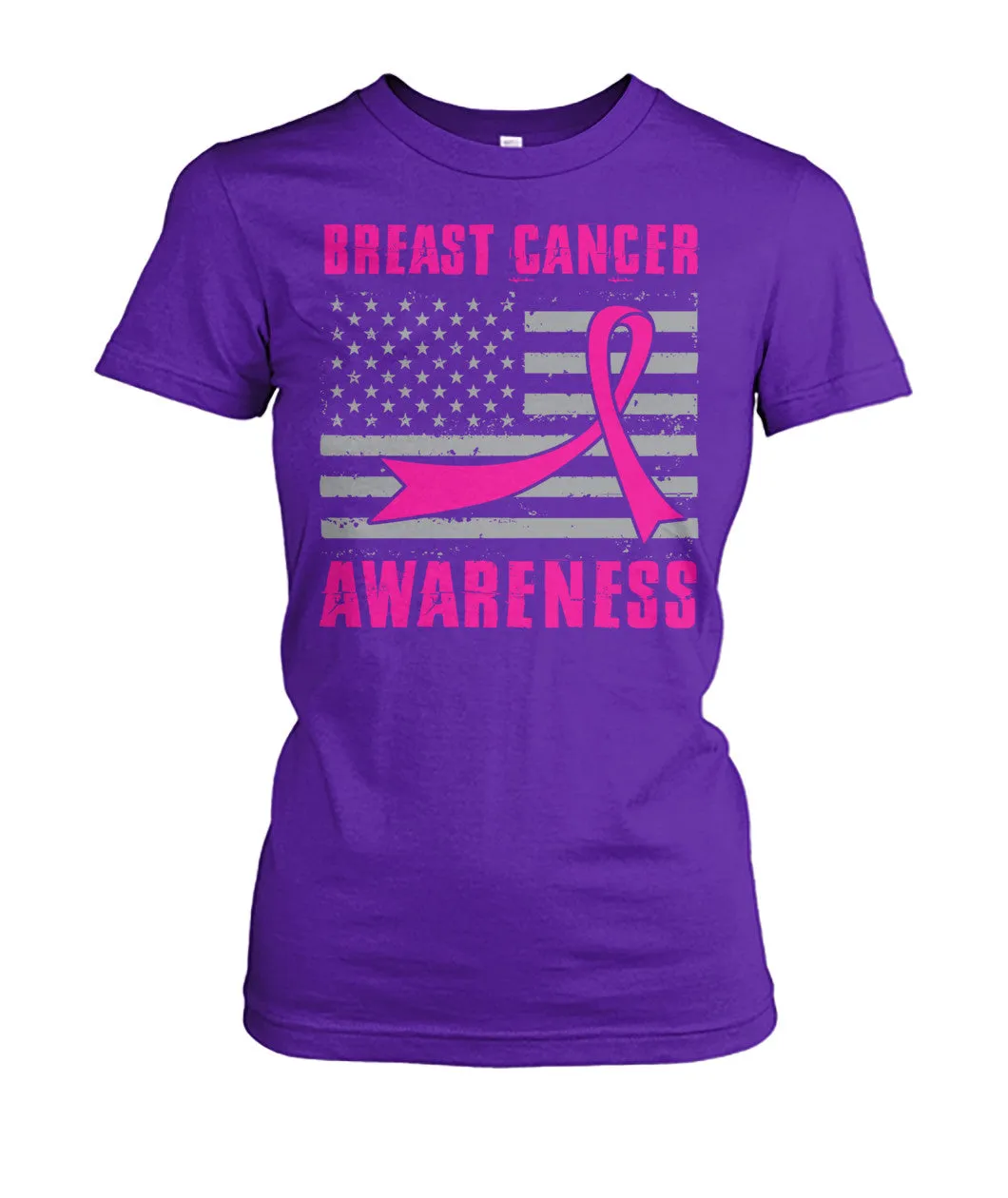 American Flag Breast Cancer Awareness Shirts and Long Sleeves