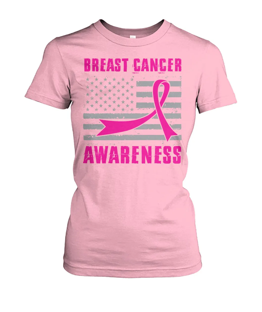 American Flag Breast Cancer Awareness Shirts and Long Sleeves