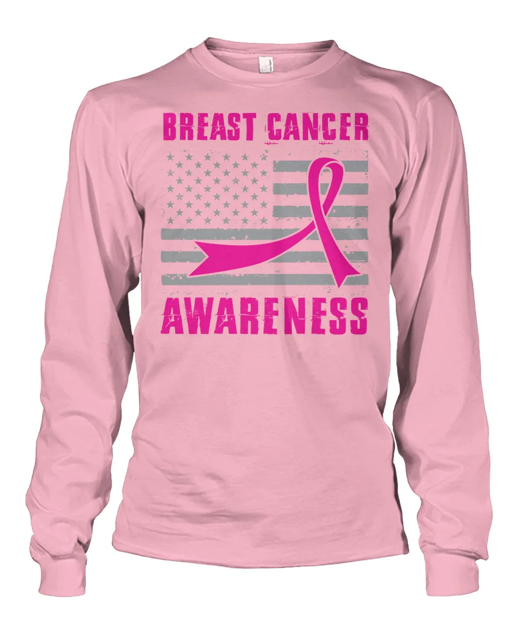 American Flag Breast Cancer Awareness Shirts and Long Sleeves