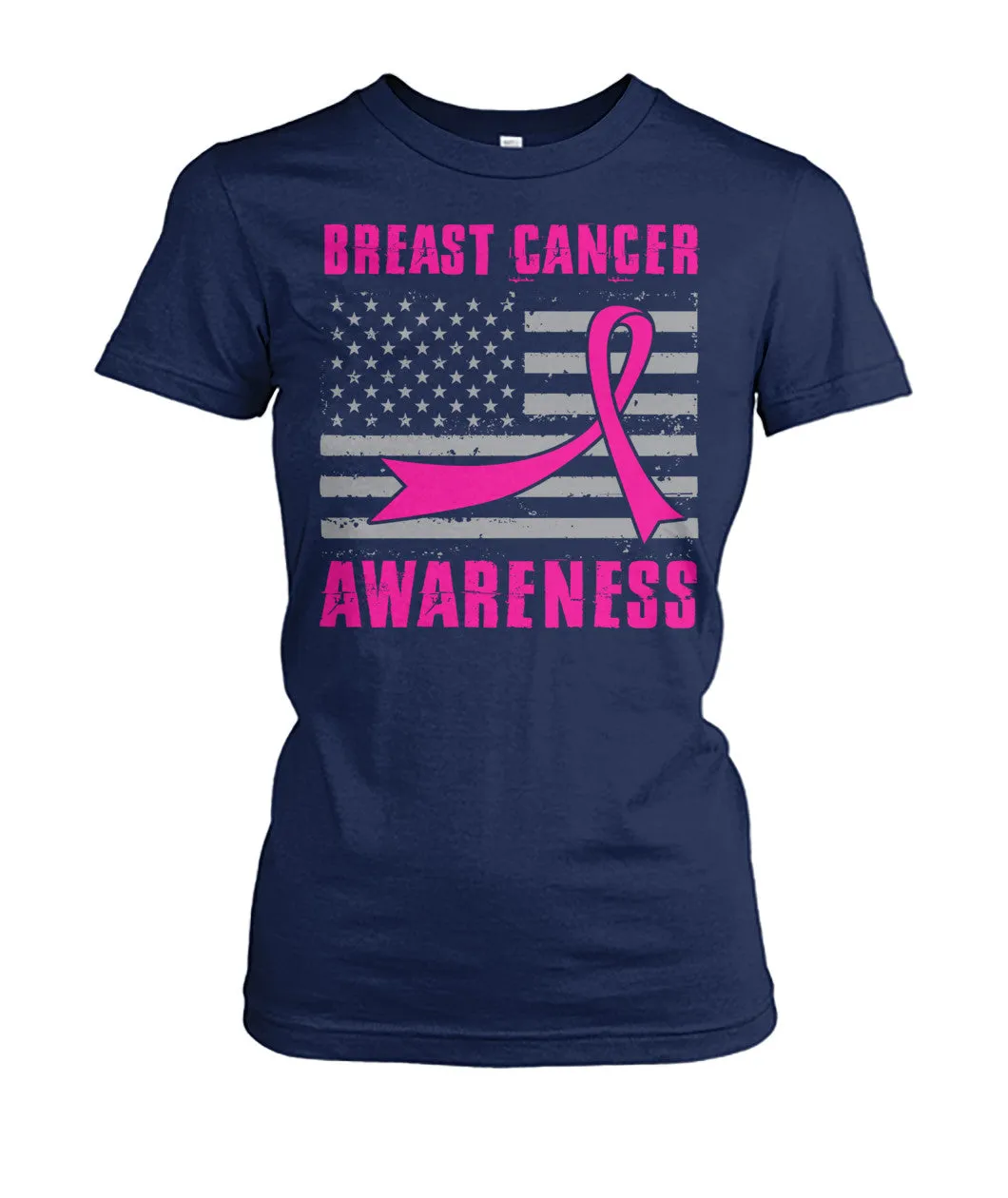 American Flag Breast Cancer Awareness Shirts and Long Sleeves