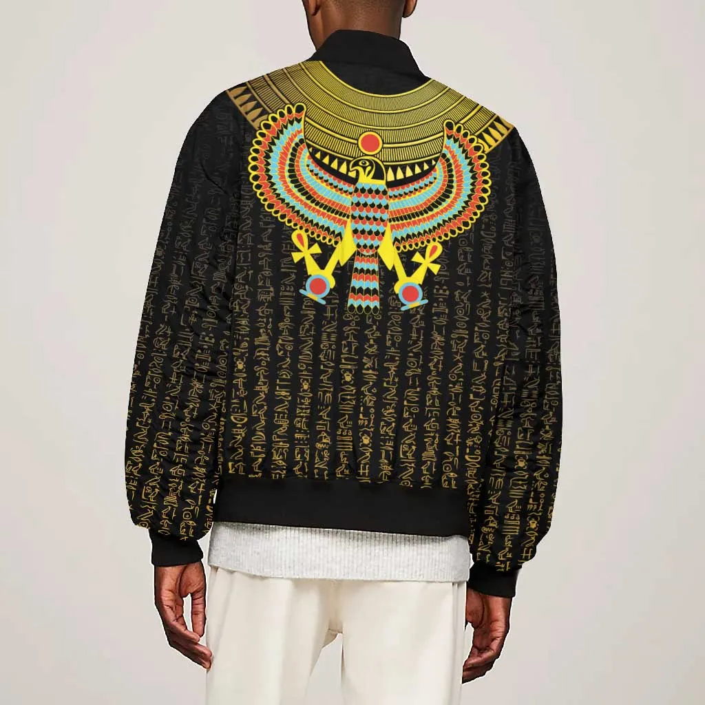 Ancient Egyptian Bomber Jacket Symbol of Horus The Falcon God LT9