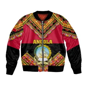 Angola Independence Day Bomber Jacket with Coat of Arms and Samakaka Pattern LT01