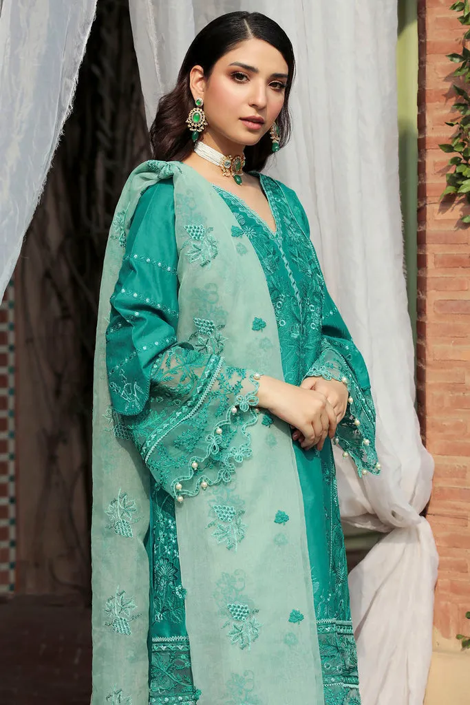 Aqua Green Salwar Kameez Dupatta for Pakistani Eid Dress