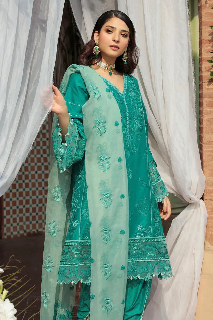 Aqua Green Salwar Kameez Dupatta for Pakistani Eid Dress