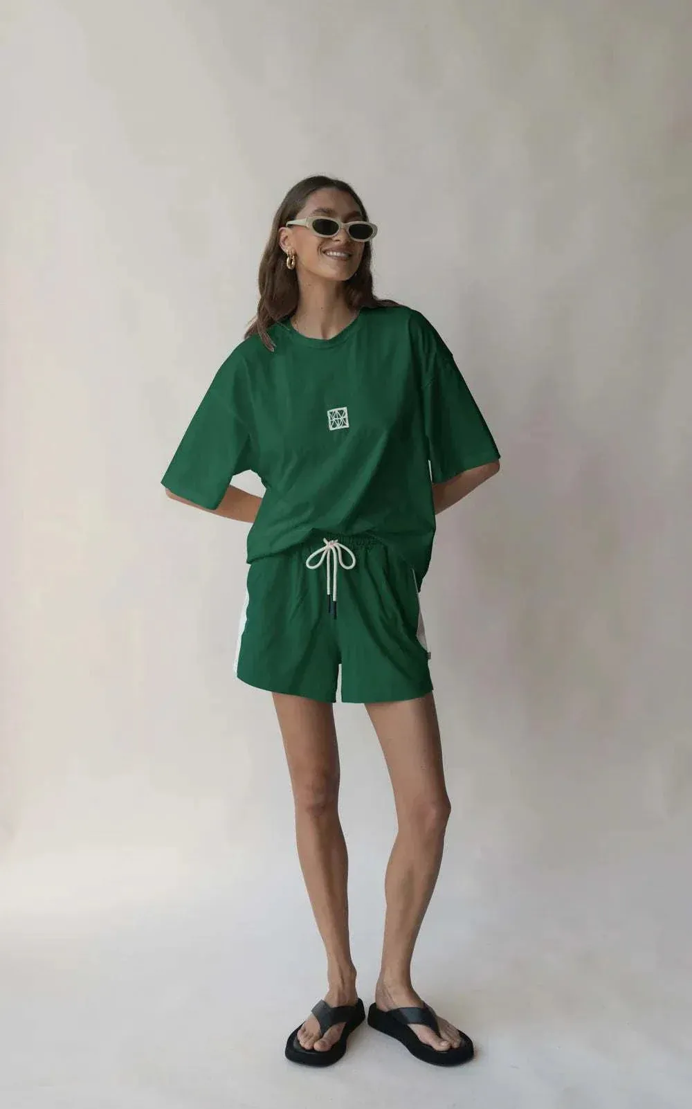 Araminta James Monogram Classic Tee Deep Green