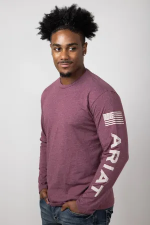 Ariat Elevated V2 Long Sleeve T-Shirt for Men in Burgundy Heather | 10054194