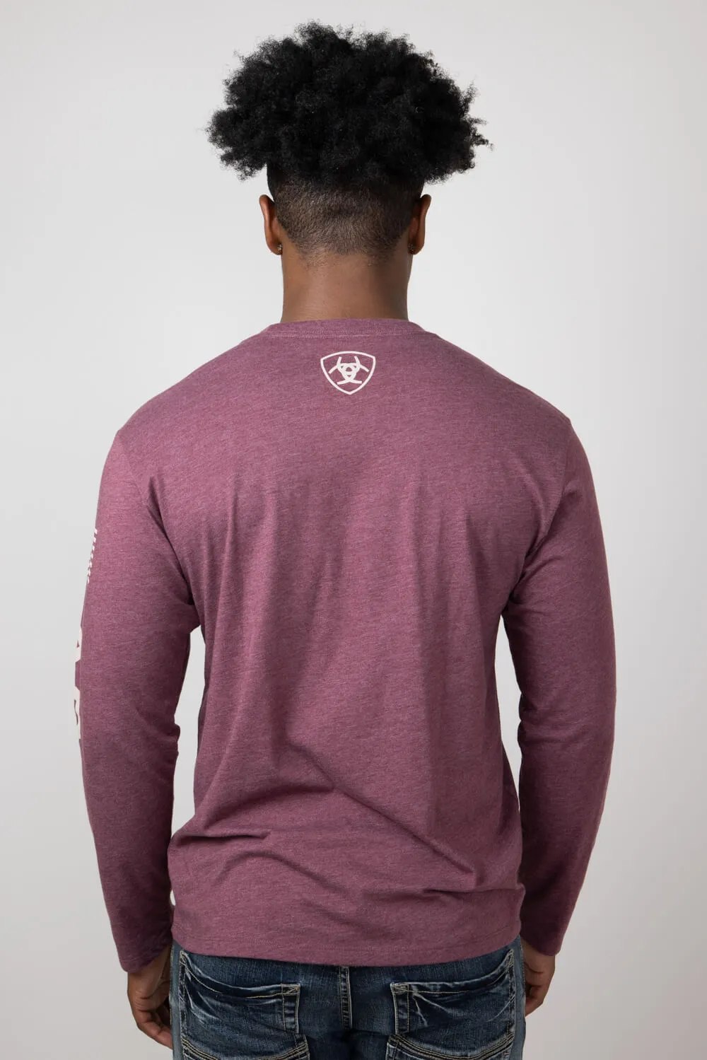 Ariat Elevated V2 Long Sleeve T-Shirt for Men in Burgundy Heather | 10054194