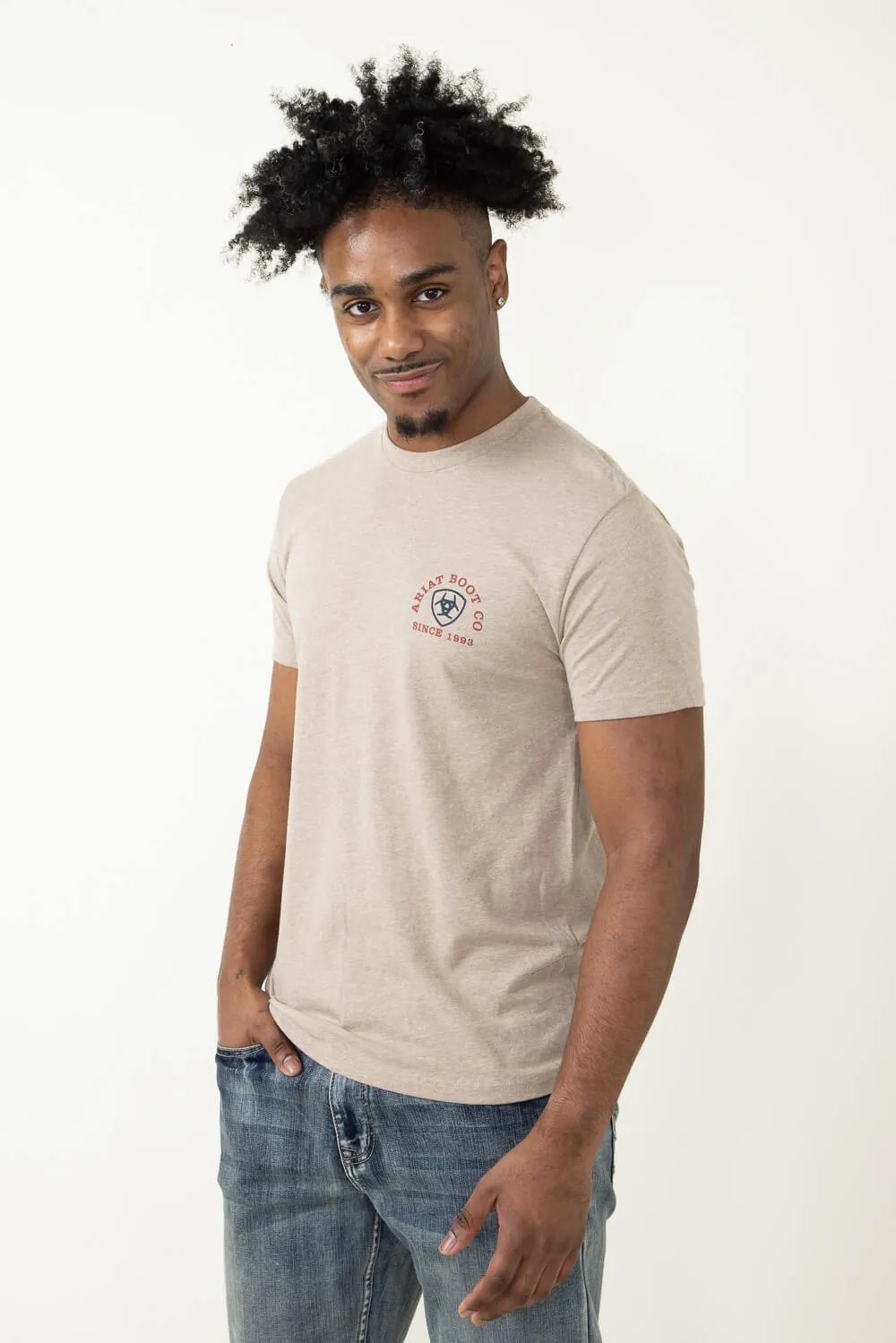 Ariat Flying Eagle T-Shirt for Men in Heather Oatmeal | 10051388-OATMEALHEATHER