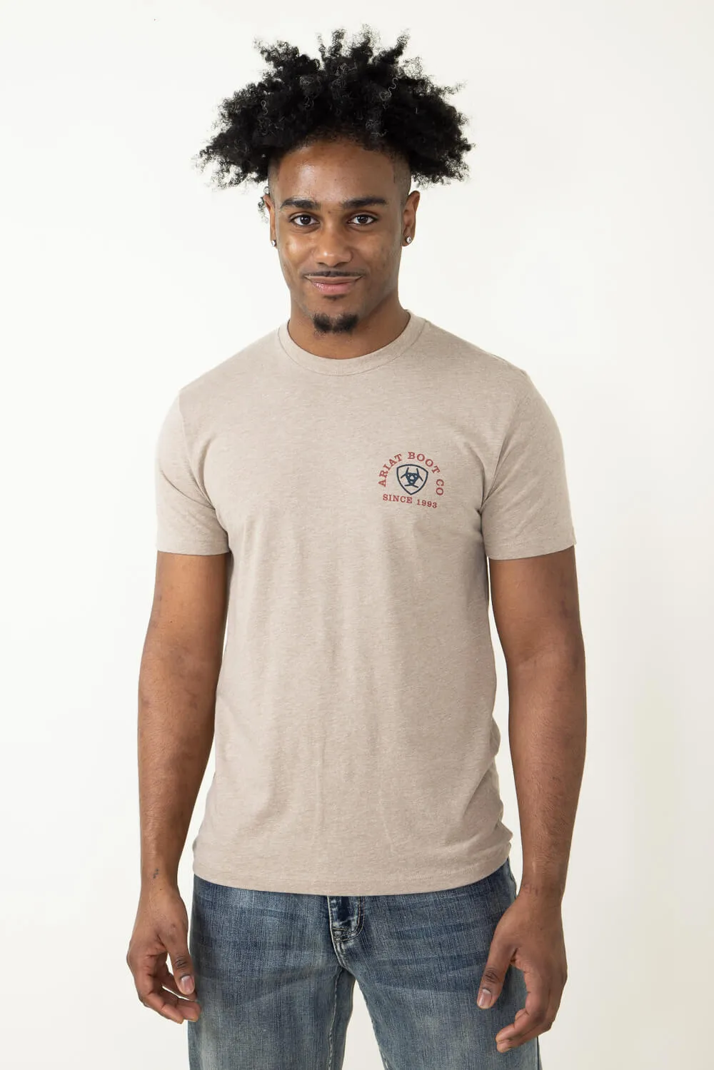 Ariat Flying Eagle T-Shirt for Men in Heather Oatmeal | 10051388-OATMEALHEATHER