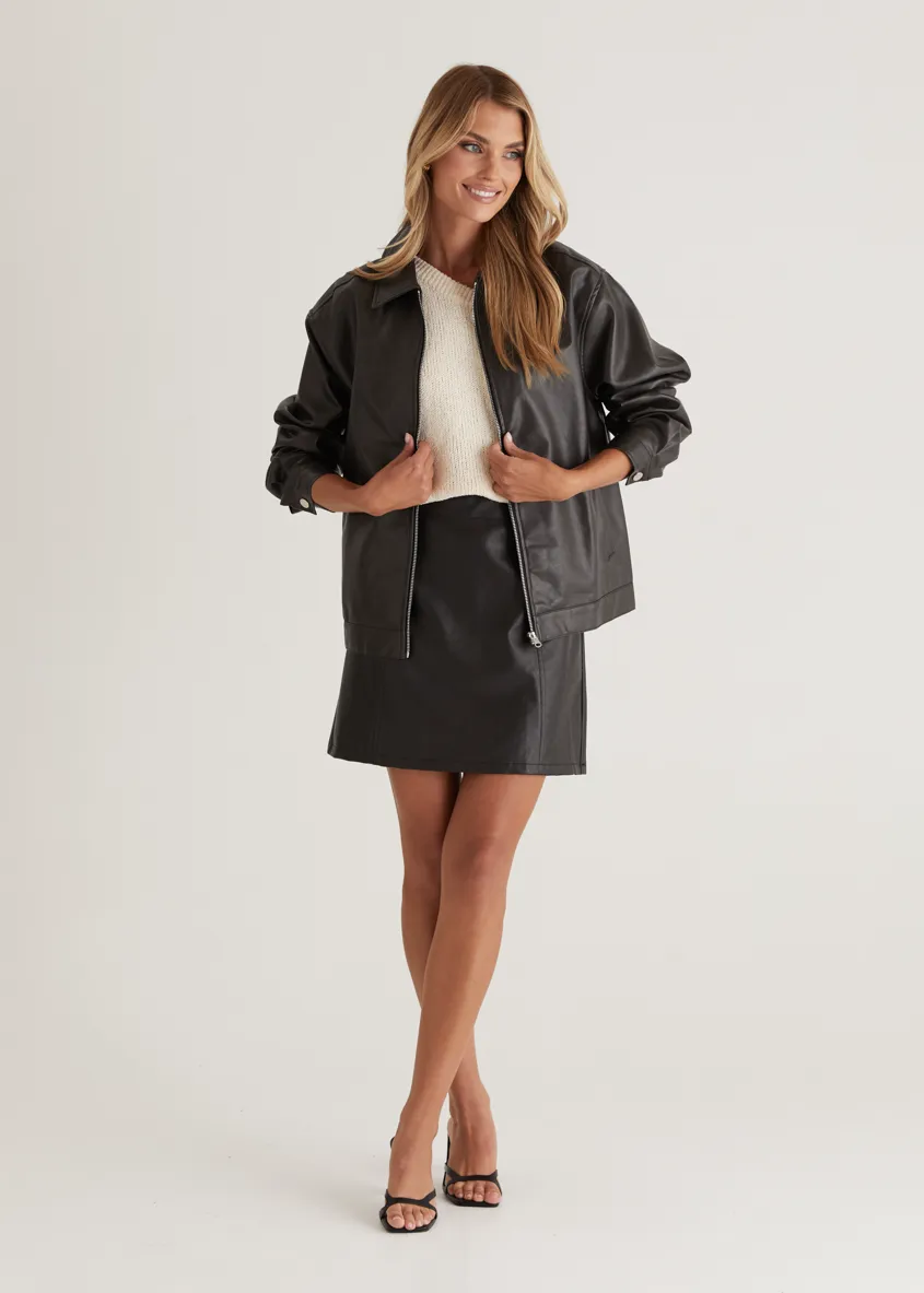 Arrabelle PU Jacket - Black