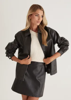Arrabelle PU Jacket - Black