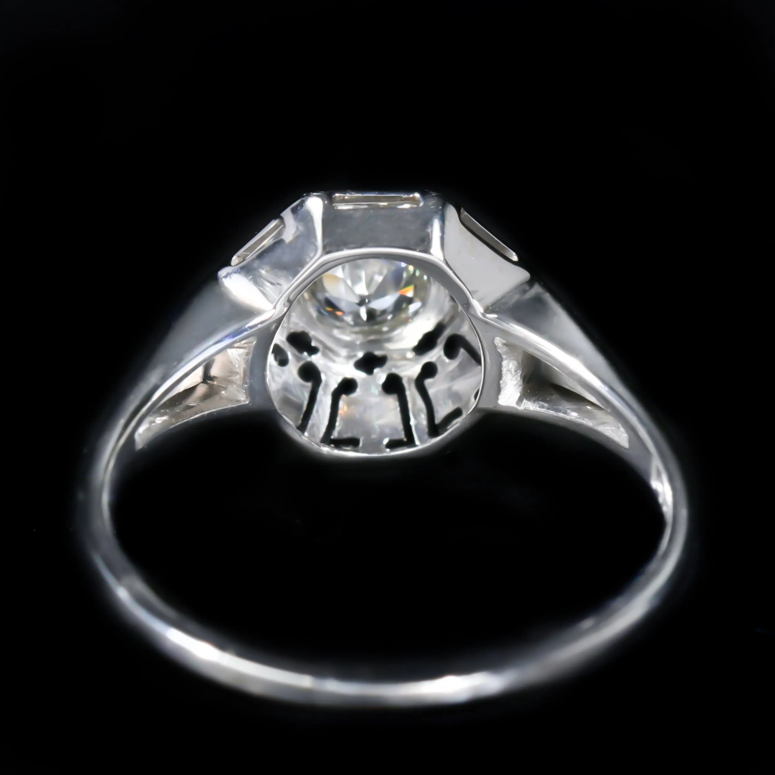 Art Deco 0.30 Carat Old European Cut Diamond Engagement Ring