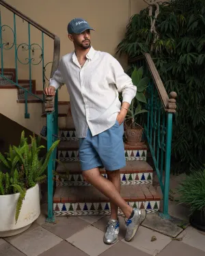 Baby Blue Gabardine Shorts