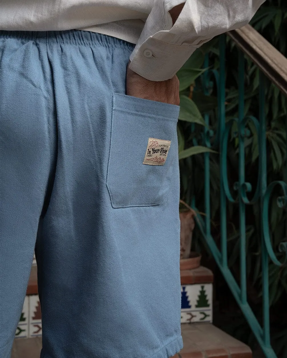 Baby Blue Gabardine Shorts