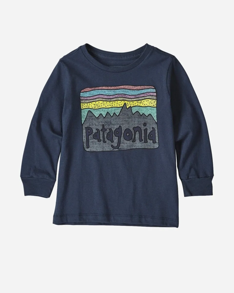 Baby L/S Graphic Organic Tee - New Navy