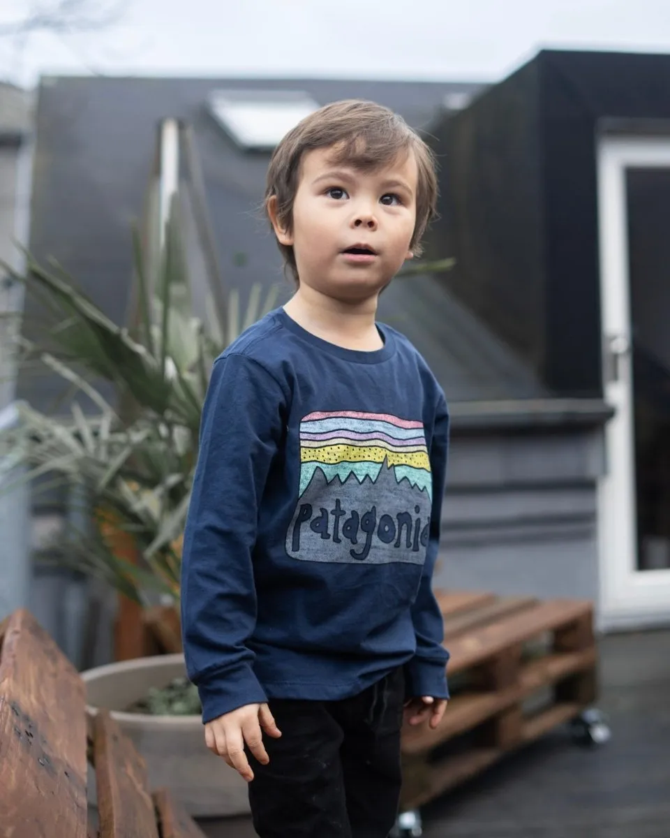 Baby L/S Graphic Organic Tee - New Navy