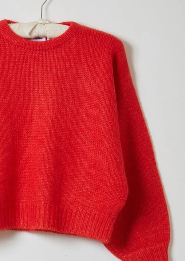 Balloon Sleeve Sweater, Apple
