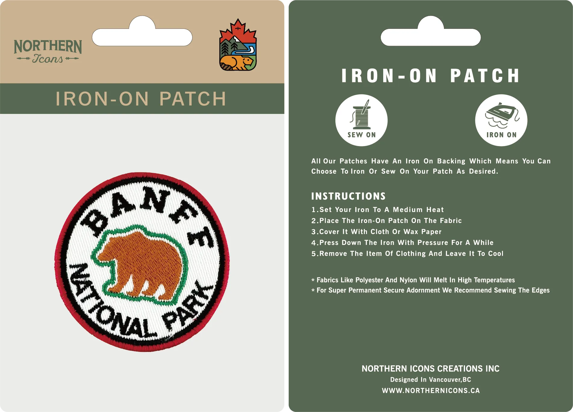 Banff iron-on embroidery patch