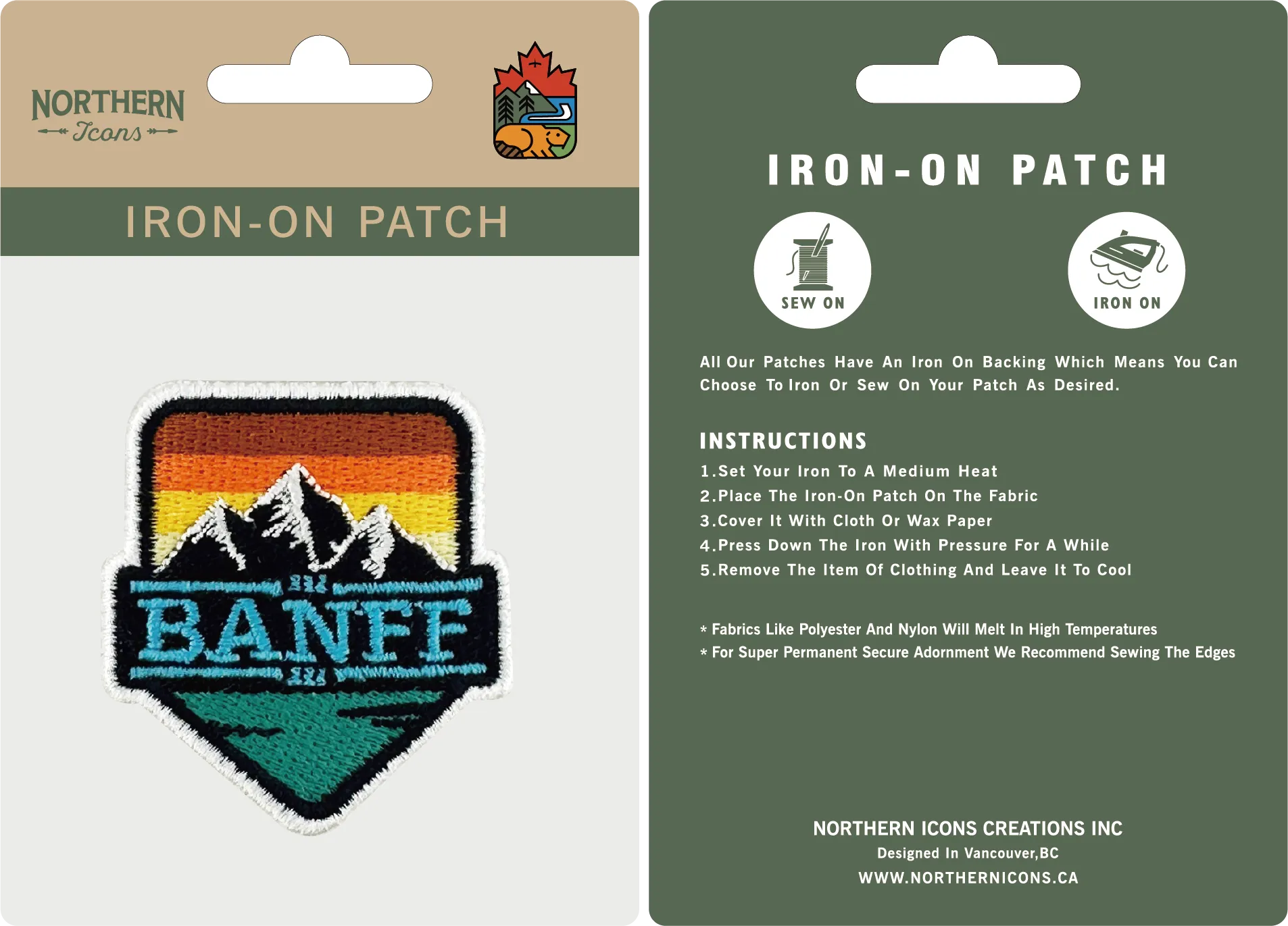 Banff iron-on embroidery patch